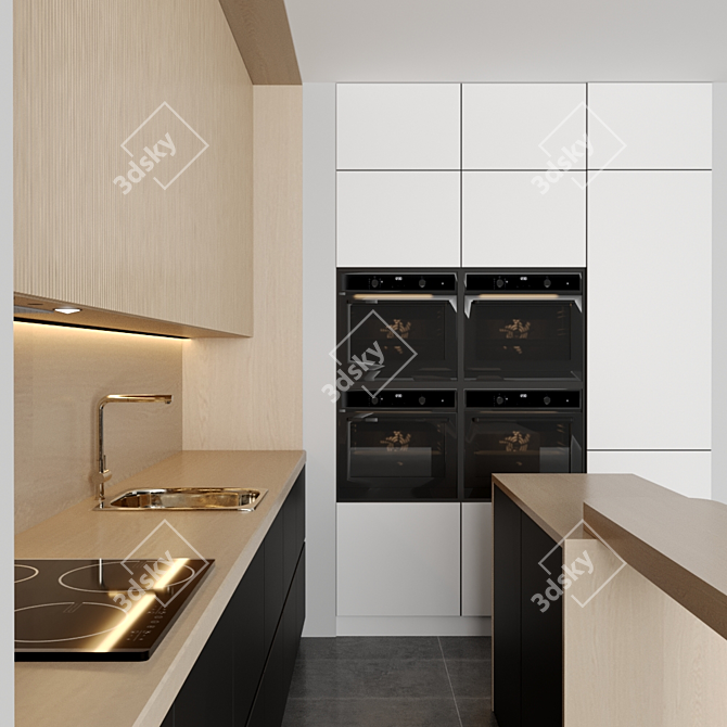 Modular Kitchen with 3D Max 3D model image 3