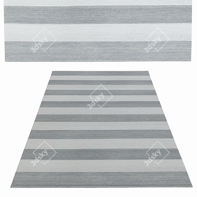 Elegant Iris New Zealand Rug 3D model image 3