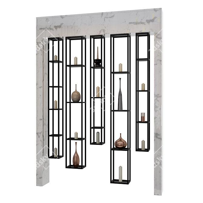 Elegant Decorative Partition 3D model image 1