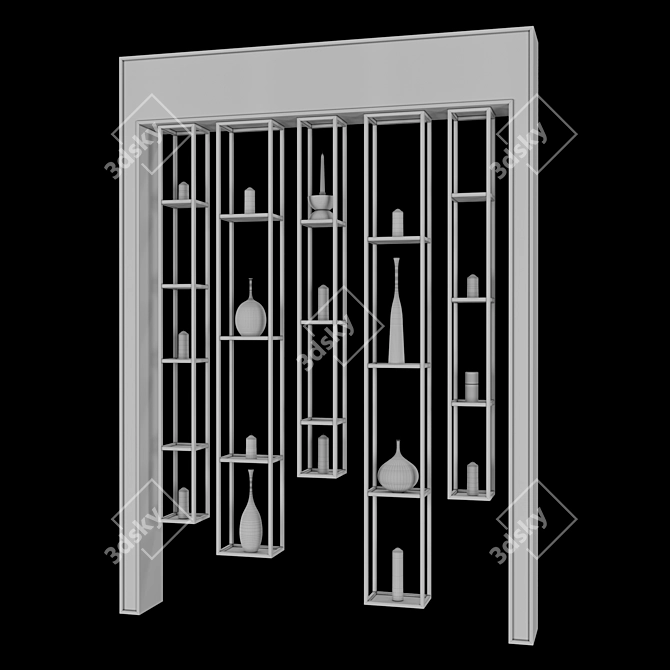 Elegant Decorative Partition 3D model image 2