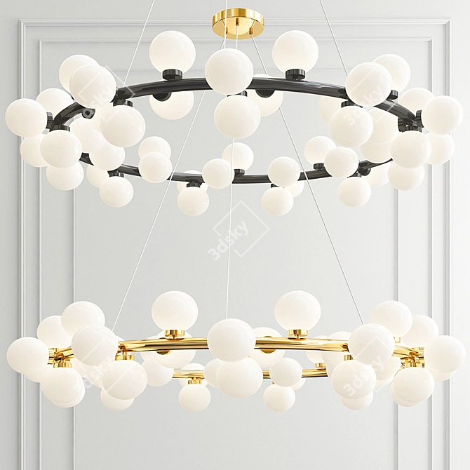 Elegant Floral Ceiling Light 3D model image 1