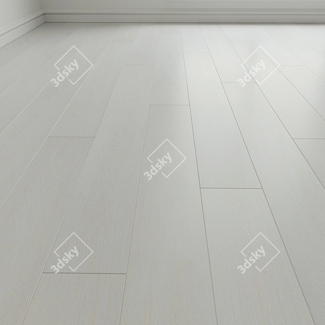 White Sherwood Oak Laminate Parquet 3D model image 1