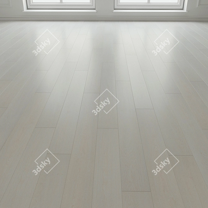 White Sherwood Oak Laminate Parquet 3D model image 3