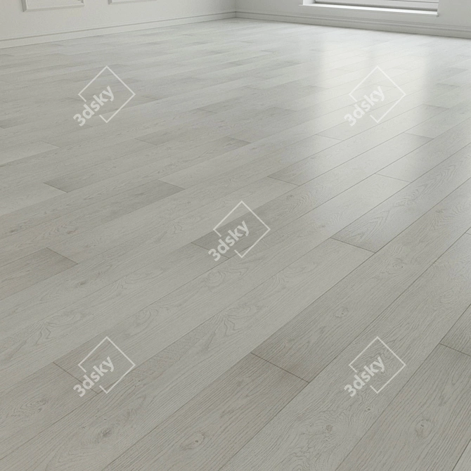 Title: Sonata White Oak Laminate Parquet 3D model image 2