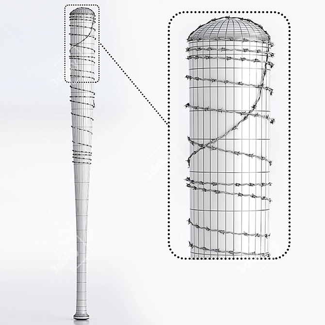 Negan's Iconic Lucille Replica 3D model image 3