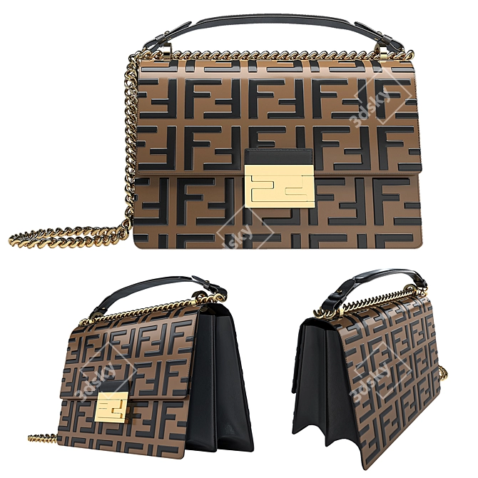 Fendi KAN U: The Ultimate Luxury Bag 3D model image 1