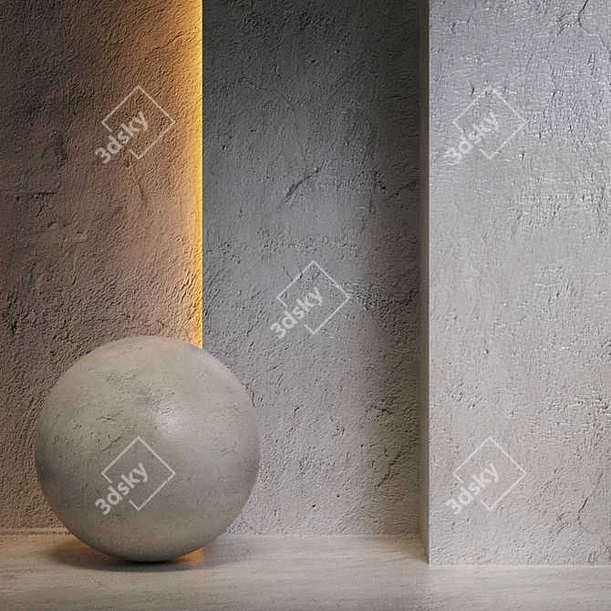 Seamless Decorative Plaster Texture 3D model image 1