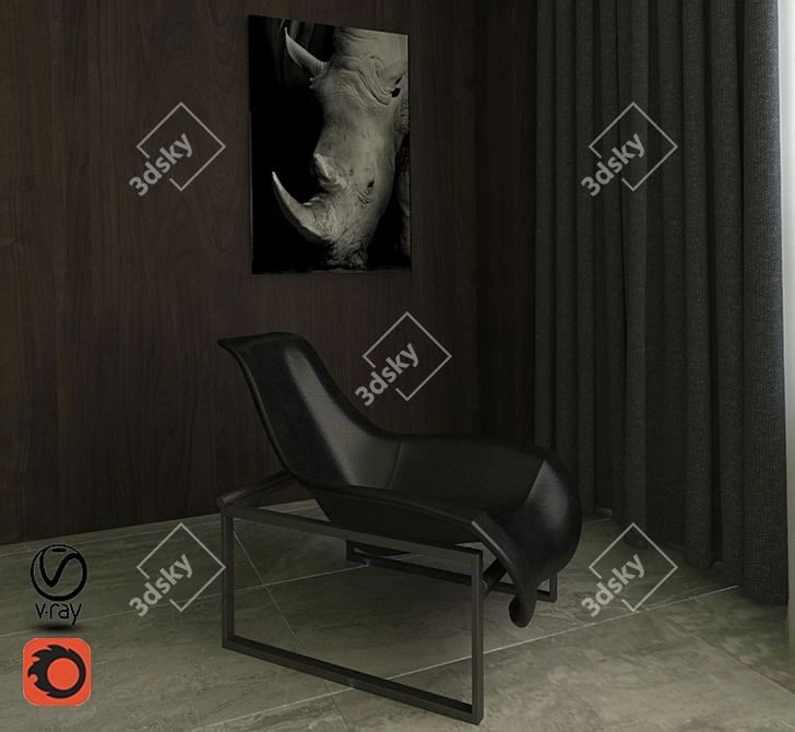 Italian Style Relax Armchair 3D model image 1