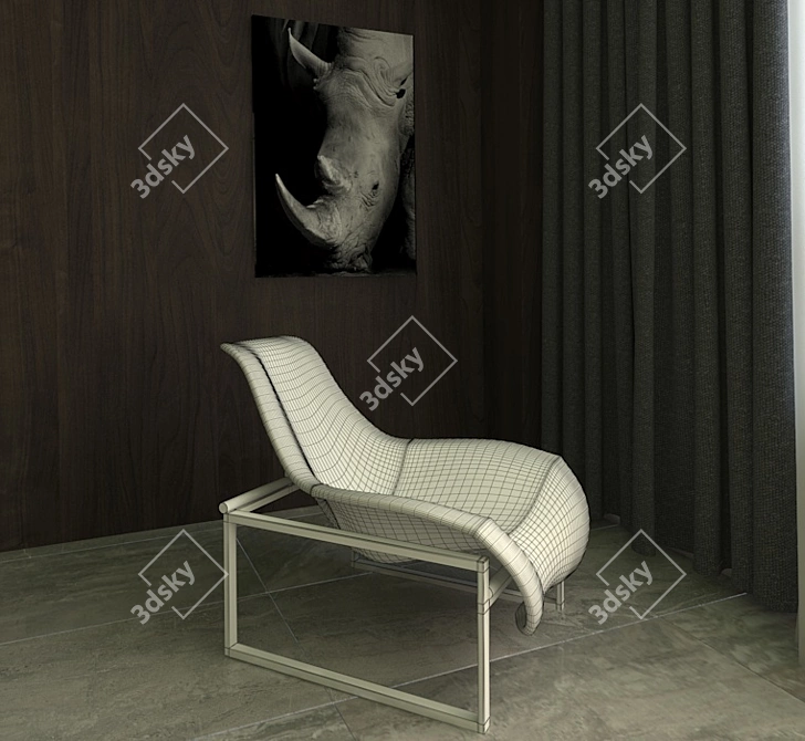 Italian Style Relax Armchair 3D model image 2