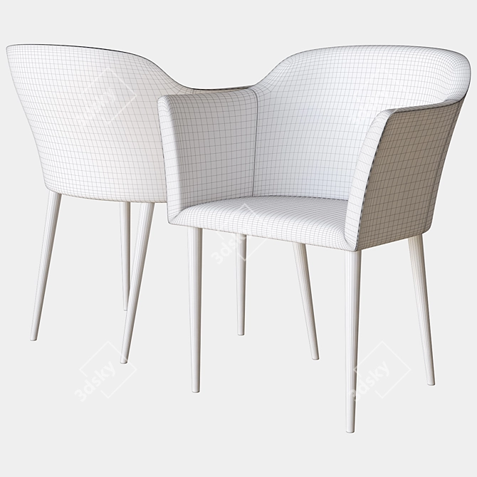 Elegant Porada Grace Chair 3D model image 3