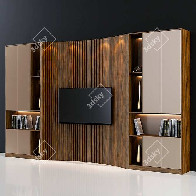 Modern TV Wall Unit for Living Room 3D model image 3