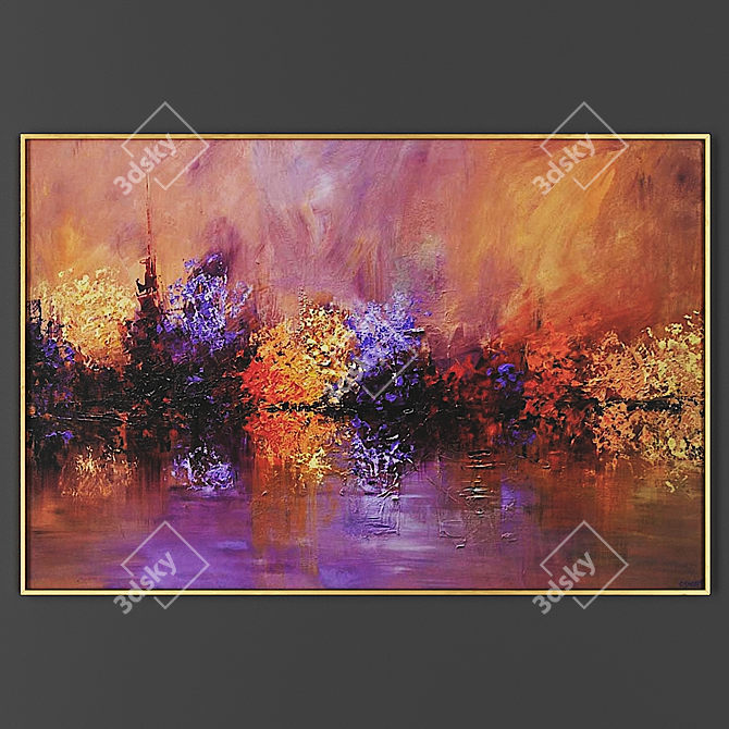 Elegant Framed Artwork 3D model image 1