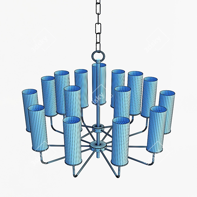 Elegant Golden Metal Chandelier 3D model image 3