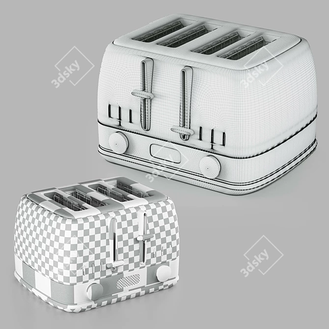 Classic Bronze 4-Slice Toaster 3D model image 1