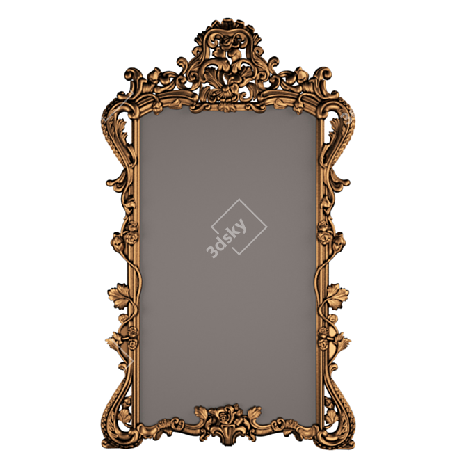 Bronze Patina Frame Mirror 3D model image 1