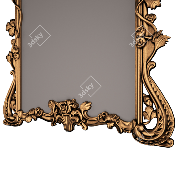 Bronze Patina Frame Mirror 3D model image 3