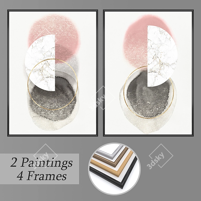 Elegant Wall Art Set 1621 3D model image 1