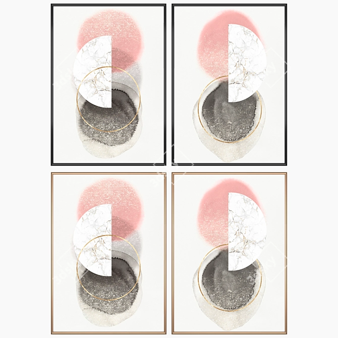 Elegant Wall Art Set 1621 3D model image 2