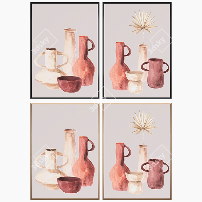 Elegant Wall Art Set 3D model image 2