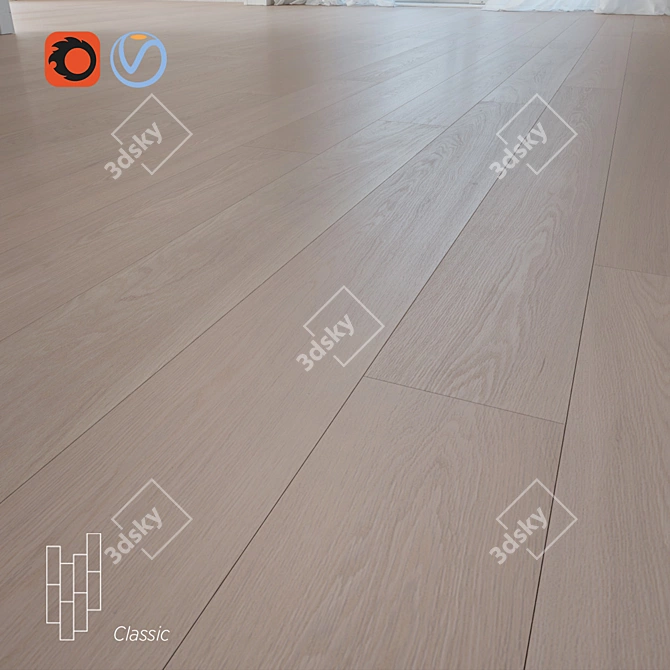 Severnaya Oak Flooring - High-Quality, Textured, and Tile-Ready 3D model image 1