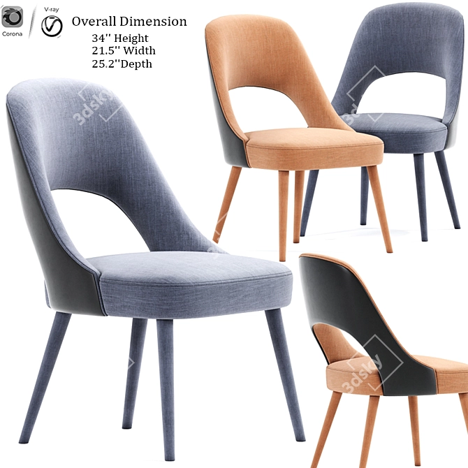 Elegant Berardi Dining Chair 3D model image 1
