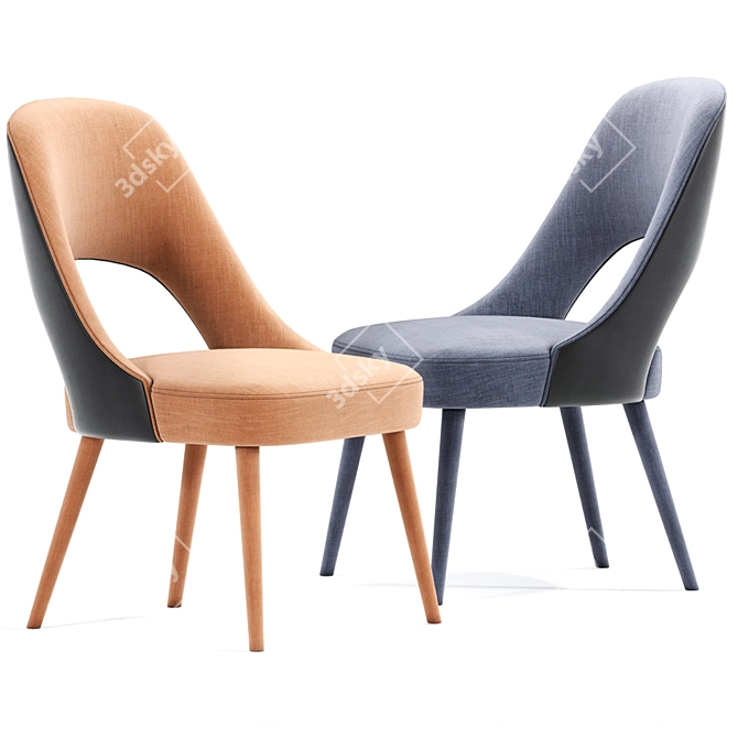 Elegant Berardi Dining Chair 3D model image 2