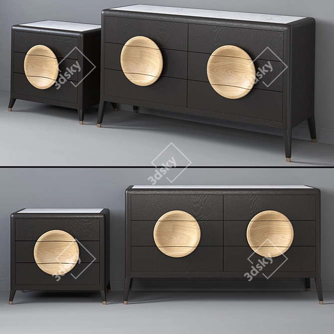 Collins Oak Chest: Elegant & Functional 3D model image 1