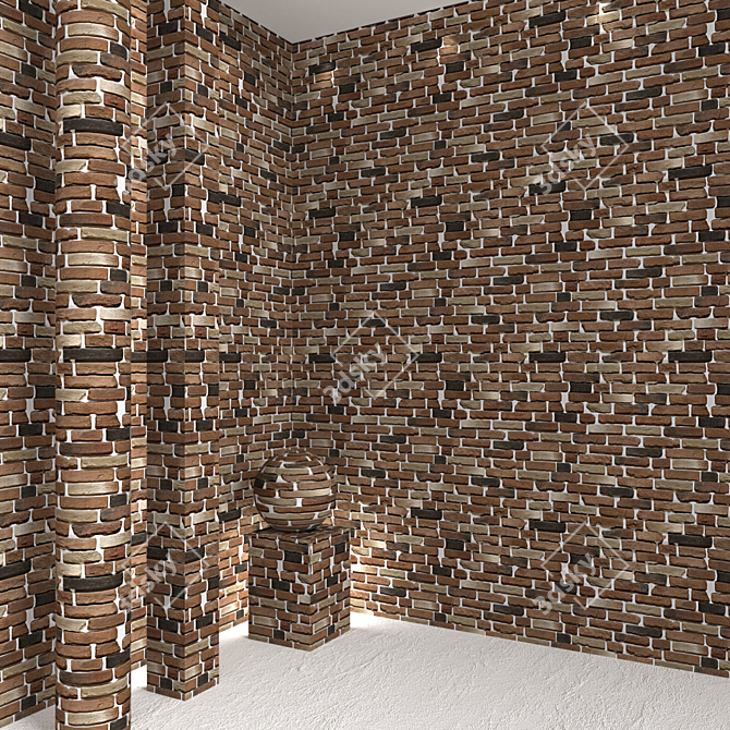 Rustic Brick Panel for Walls 3D model image 2