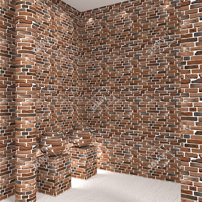 Rustic Brick Panel for Walls 3D model image 3