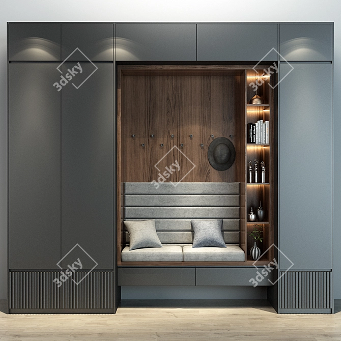 Modern Wooden Cabinet: Furniture 0190 3D model image 1