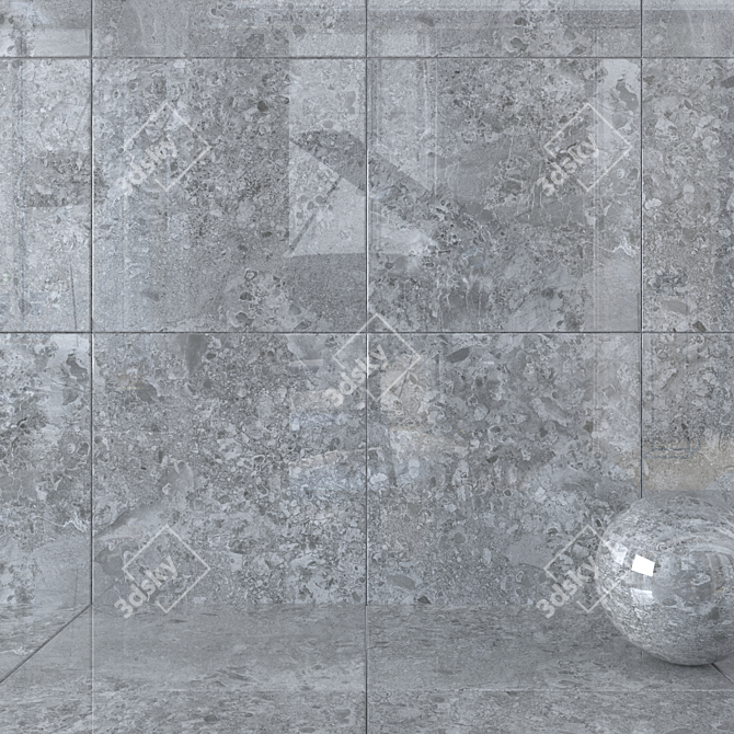 Elegant Gray 4D Wall Tiles 3D model image 1