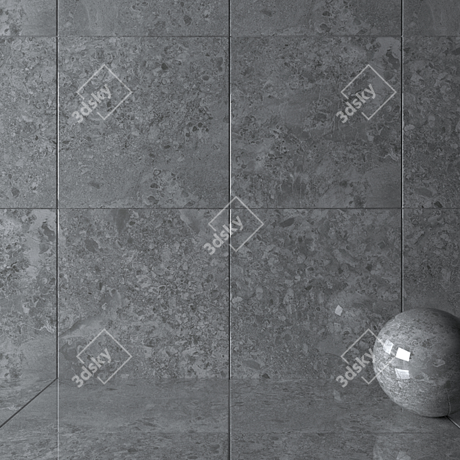 Elegant Gray 4D Wall Tiles 3D model image 2