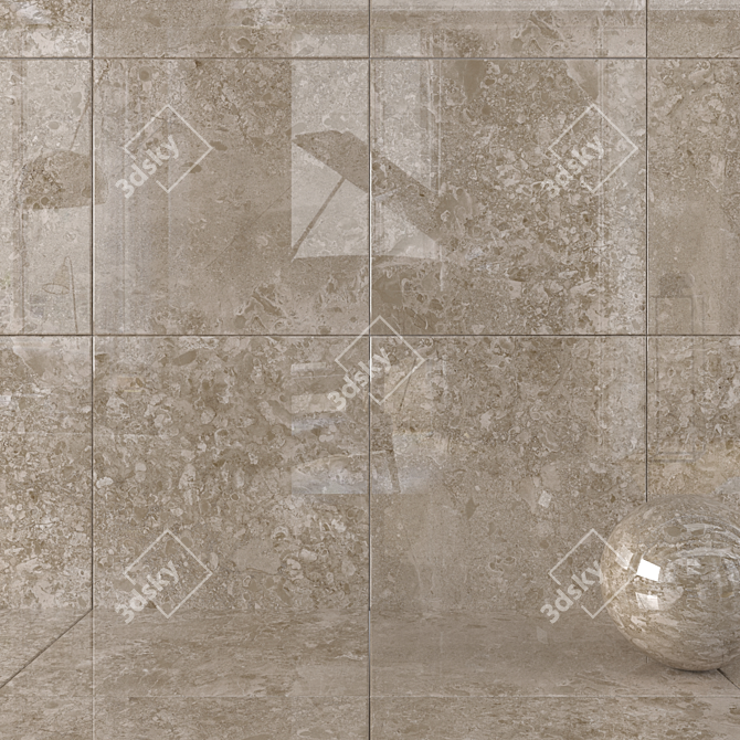 Museum Solto Taupe Wall Tiles 3D model image 1