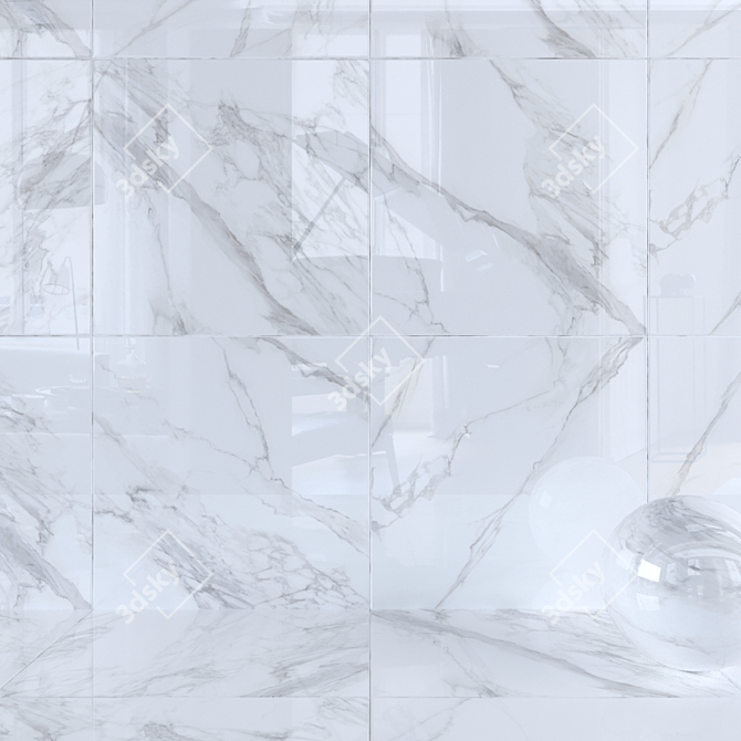 Marble Wall Tiles: Torano Bianco 3D model image 1