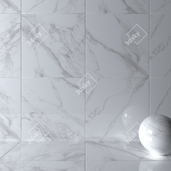 Marble Wall Tiles: Torano Bianco 3D model image 2
