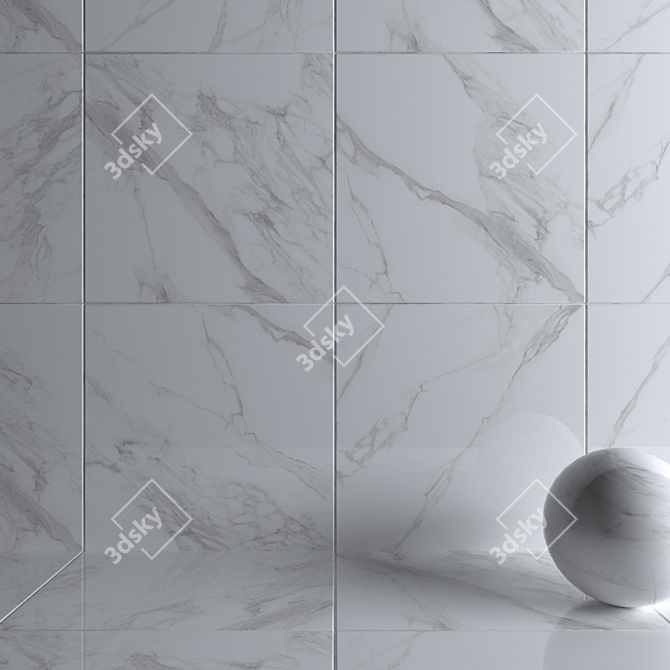 Marble Wall Tiles: Torano Bianco 3D model image 3