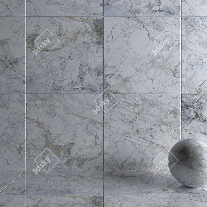 Supreme White Marble Wall Tiles 3D model image 3