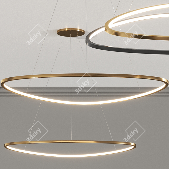 Sleek Delta LED Ceiling Lamp 3D model image 1