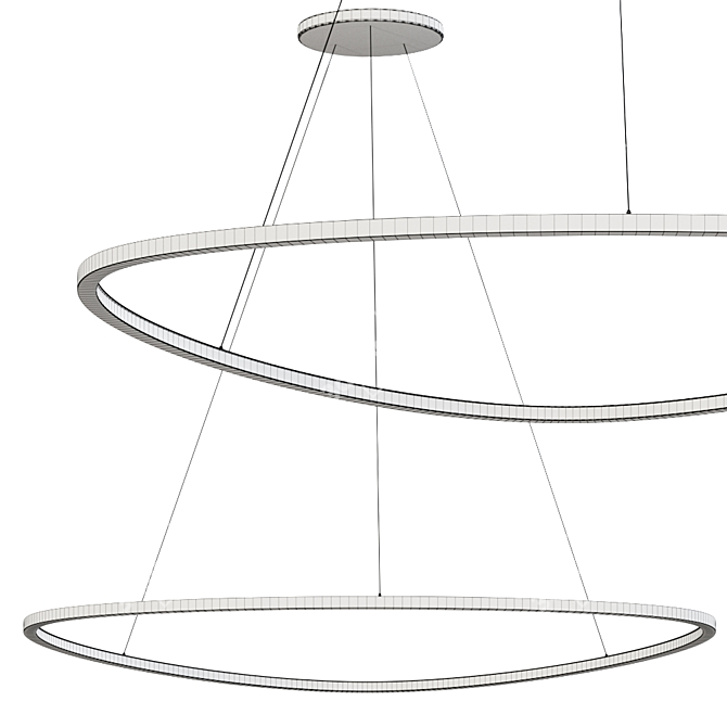 Sleek Delta LED Ceiling Lamp 3D model image 2