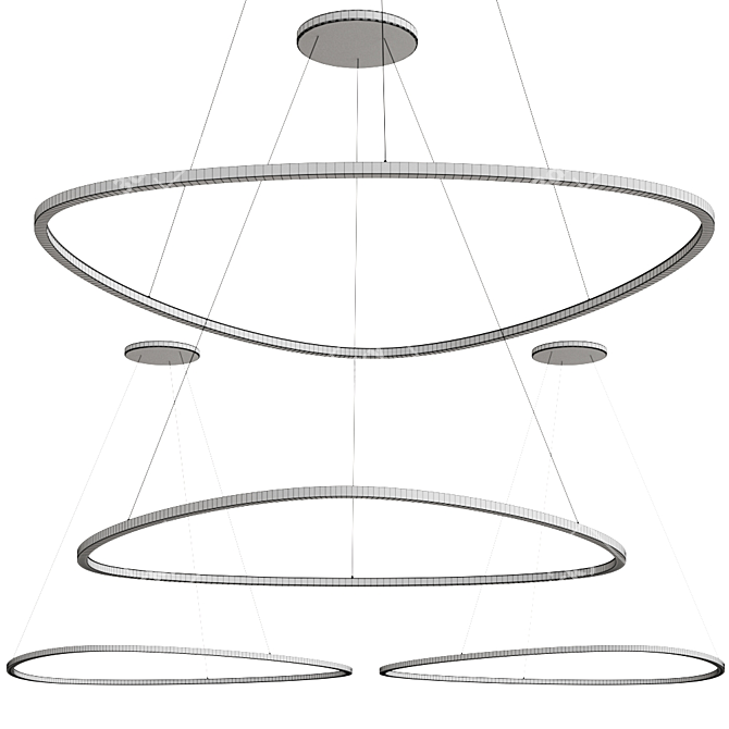 Sleek Delta LED Ceiling Lamp 3D model image 4