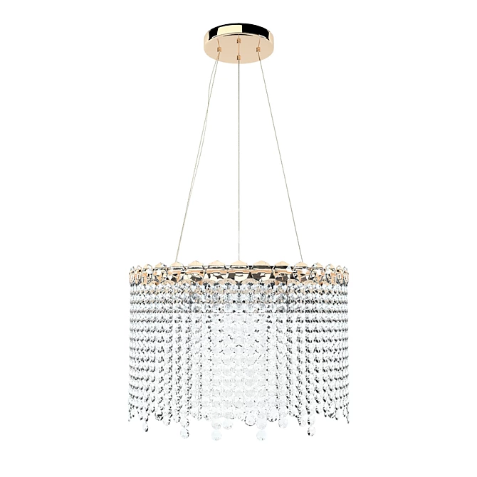 Luxury Newport Chrome Gold Chandelier 3D model image 2