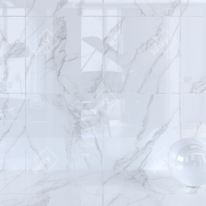 Torano Bianco Marble Wall Tiles 3D model image 1