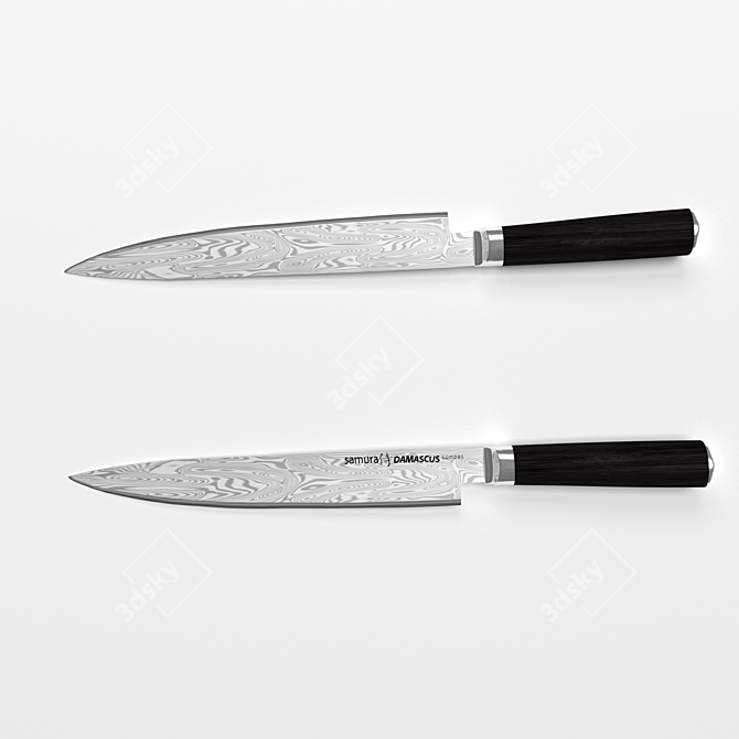 Samura Damascus Chef's Knife, 230mm 3D model image 1