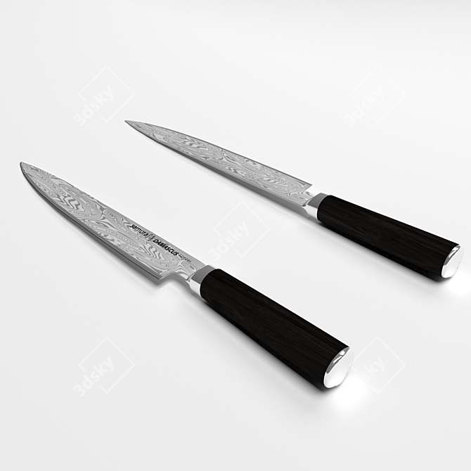 Samura Damascus Chef's Knife, 230mm 3D model image 3