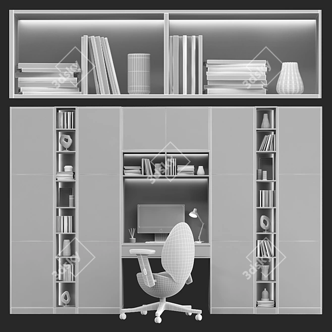 Modern Bookshelf: Stylish & Functional 3D model image 5