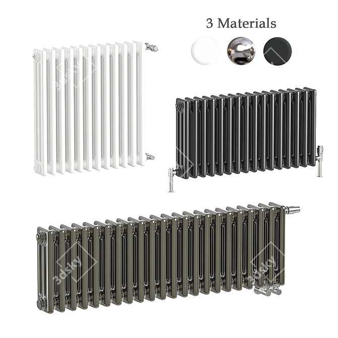 Elegant Zehnder Charleston Radiators 3D model image 3