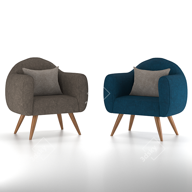 Cozy Comfort Arm Chair 3D model image 6