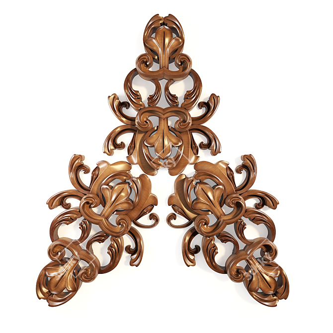 Elegant Embossed Classic Ornament 3D model image 1