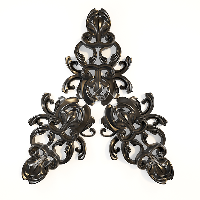 Elegant Embossed Classic Ornament 3D model image 2