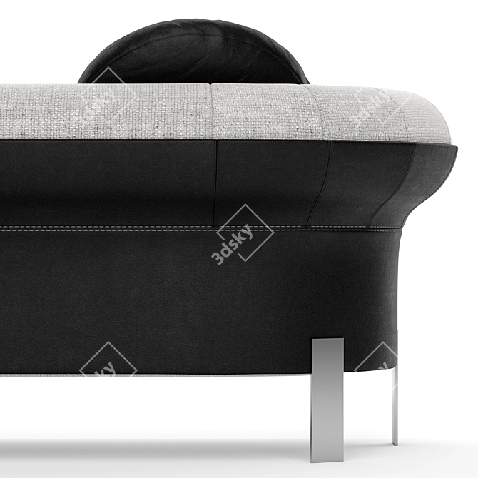 Modern Minotti Mattia Sofa in Black and White 3D model image 2
